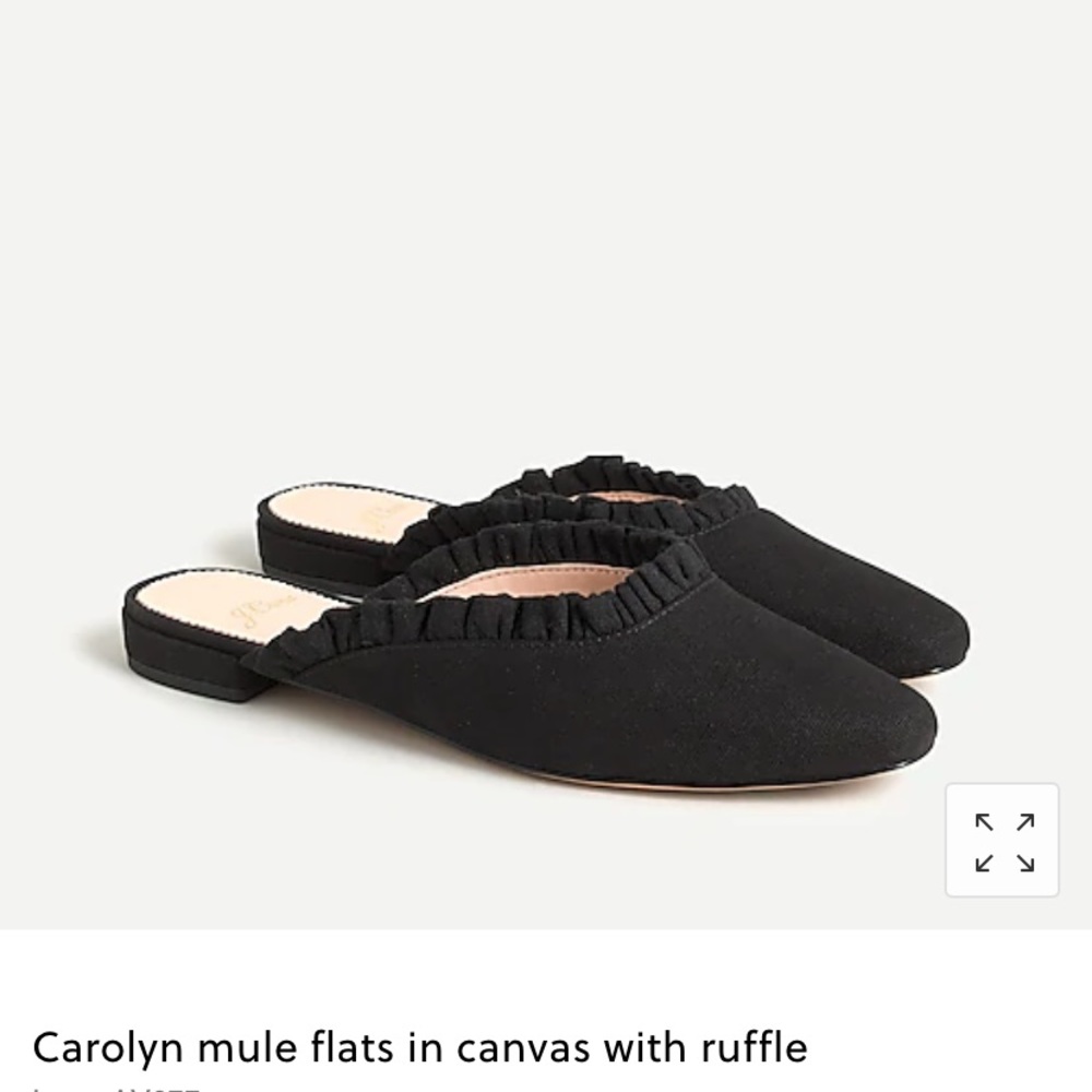 Carolyn Mule Flats canvas w/ ruffle